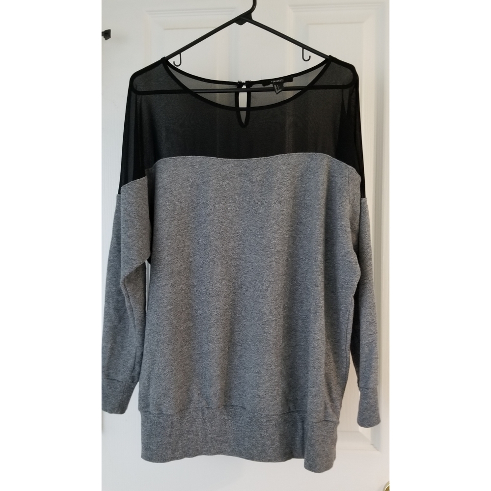 EUC Sheer Neckline Sweater